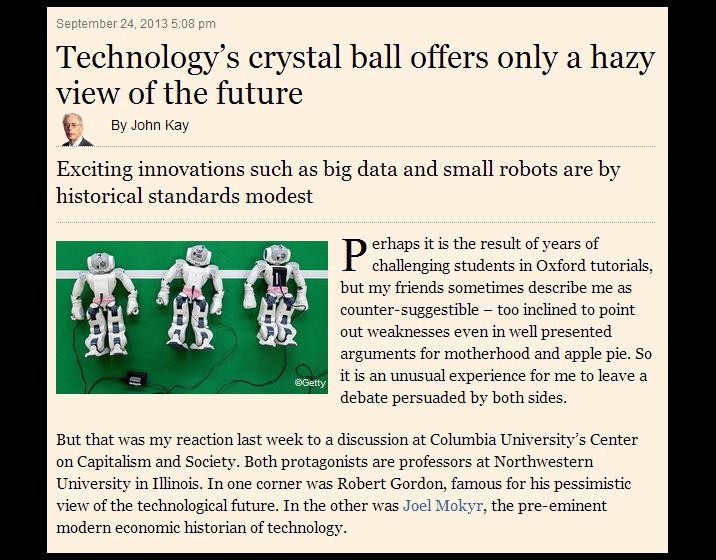 John Kay on the Center's 11th Annual Conference in the Financial Times