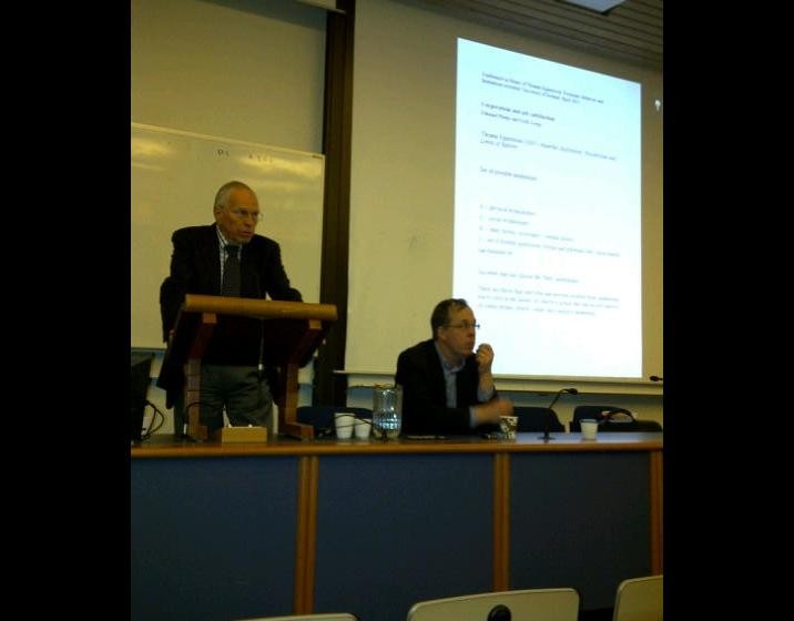Gylfi Zoega and Edmund Phelps present at the Festschrift for Prof. Thrainn Eggertsson 